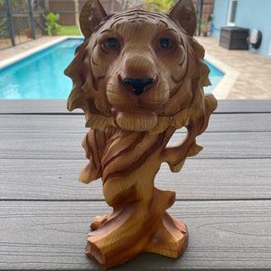 Real Wooden Tiger Decor